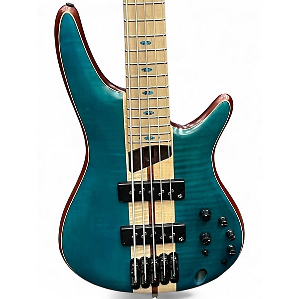 Used Ibanez SR1425B Caribbean Green Electric Bass Guitar