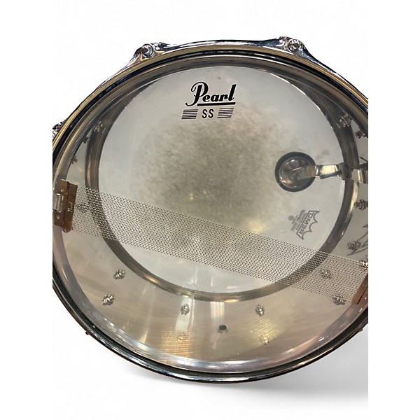 Used Pearl 14in PEARL SS REMO SNARE Silver Drum