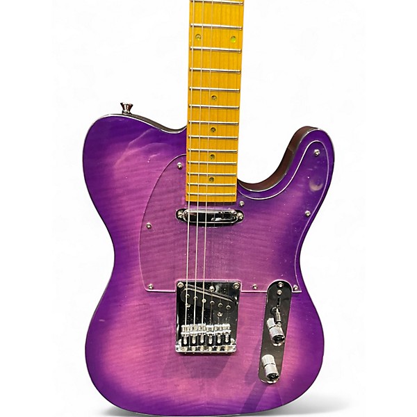 Used Leo Jaymz T Style Purple Flame Solid Body Electric Guitar