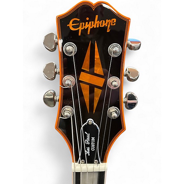 Used Epiphone LES PAUL CUSTOM WIDOW Orange Solid Body Electric Guitar