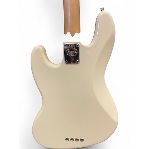 Used Fender American Standard Jazz Bass Olympic White Electric Bass Guitar