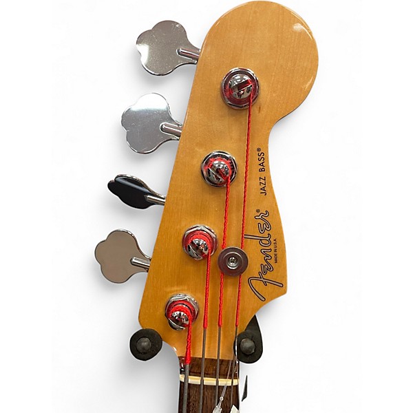 Used Fender American Standard Jazz Bass Olympic White Electric Bass Guitar