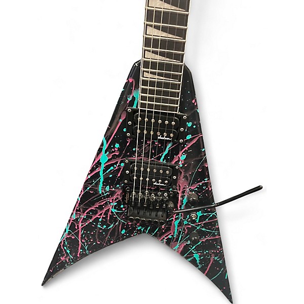 Used Jackson JS32 King V Black Splatter Solid Body Electric Guitar