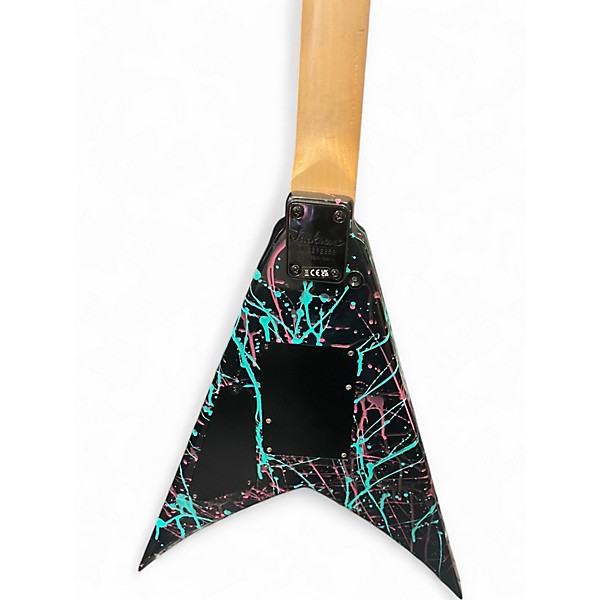 Used Jackson JS32 King V Black Splatter Solid Body Electric Guitar