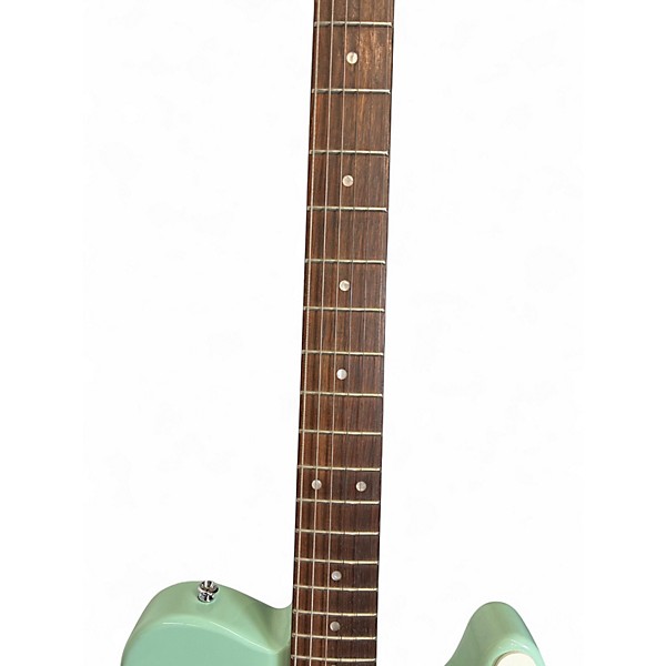 Used Squier Paranormal Baritone Cabronita Telecaster Surf Green Solid Body Electric Guitar