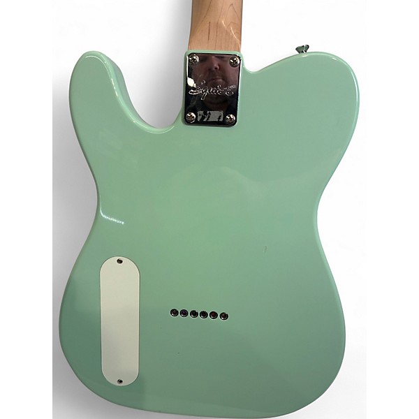Used Squier Paranormal Baritone Cabronita Telecaster Surf Green Solid Body Electric Guitar