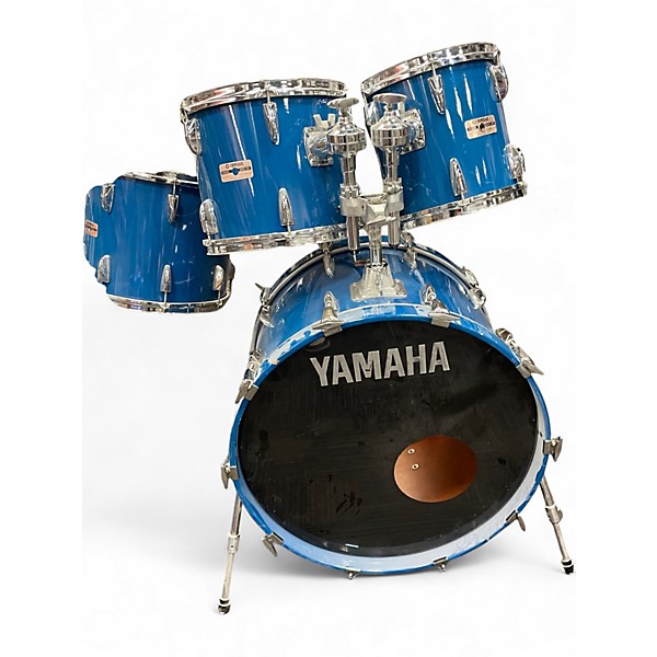 Vintage 1980s Yamaha 5 Piece 8000 Series Blue Drum Kit