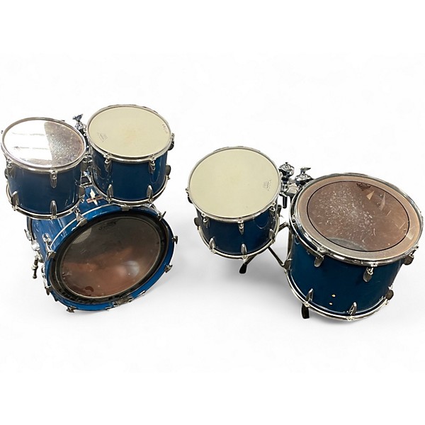 Vintage 1980s Yamaha 5 Piece 8000 Series Blue Drum Kit