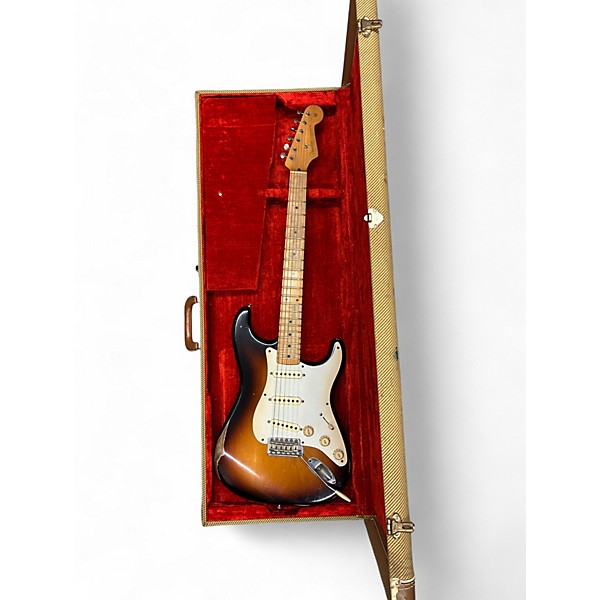 Used Fender Road Worn Player Stratocaster Tobacco Burst Solid Body Electric Guitar