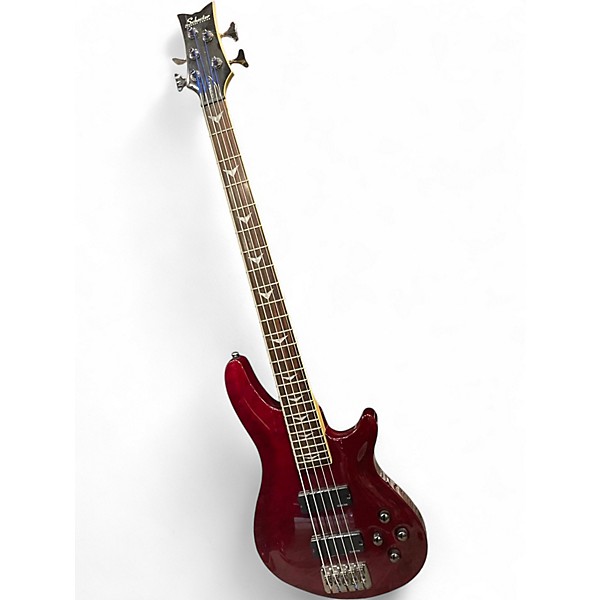 Used Schecter Guitar Research Omen Extreme 5 String Ruby Electric Bass Guitar