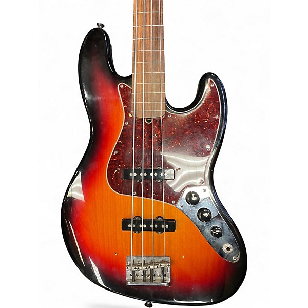 Used Fender American Standard Jazz Bass Fretless 3 Color Sunburst Electric Bass Guitar