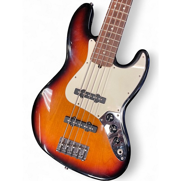 Used Fender American Standard Jazz Bass V 3 Color Sunburst Electric Bass Guitar