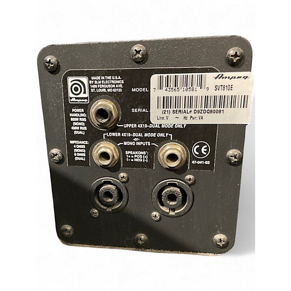 Used Ampeg SVT810E 800W 8x10 Bass Cabinet