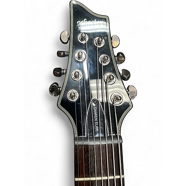 Used Schecter Guitar Research Damien Elite 8 String Left Handed Crimson Red Trans Electric Guitar