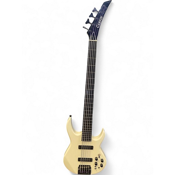 Used 1990s Carvin LB75 FRETLESS Olympic White Electric Bass Guitar