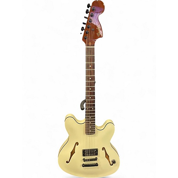 Used Fender Tom Delonge Signature Starcaster White Hollow Body Electric Guitar