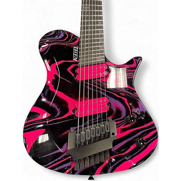 Used Kiesel ZEUS Atomic Pink Solid Body Electric Guitar
