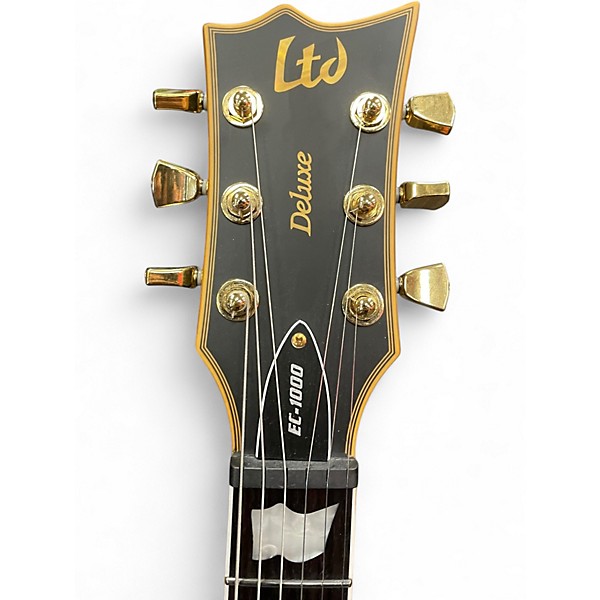 Used ESP LTD EC1000 Black and Gold Solid Body Electric Guitar