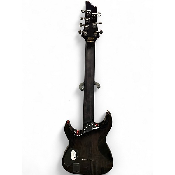Used Schecter Guitar Research HELLRAISER HYBRID Black and Silver Solid Body Electric Guitar
