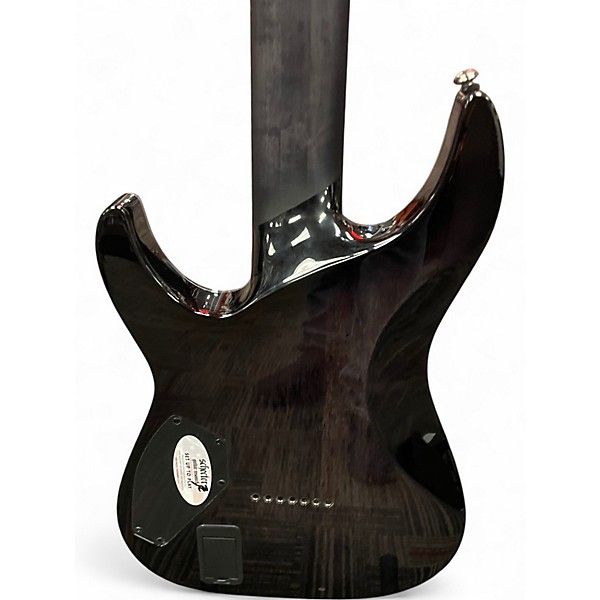 Used Schecter Guitar Research HELLRAISER HYBRID Black and Silver Solid Body Electric Guitar