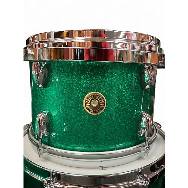 Used Gretsch Drums 3 Piece USA Custom Green Sparkle Drum Kit