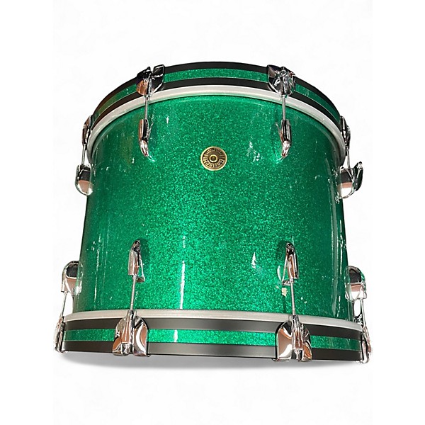 Used Gretsch Drums 3 Piece USA Custom Green Sparkle Drum Kit