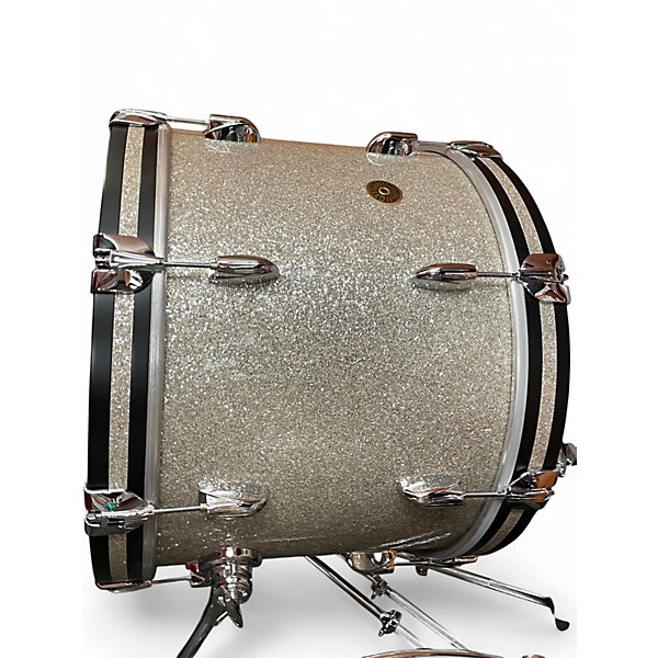 Used Gretsch Drums 3 Piece Broadkaster Silver Glass Nitron Drum Kit