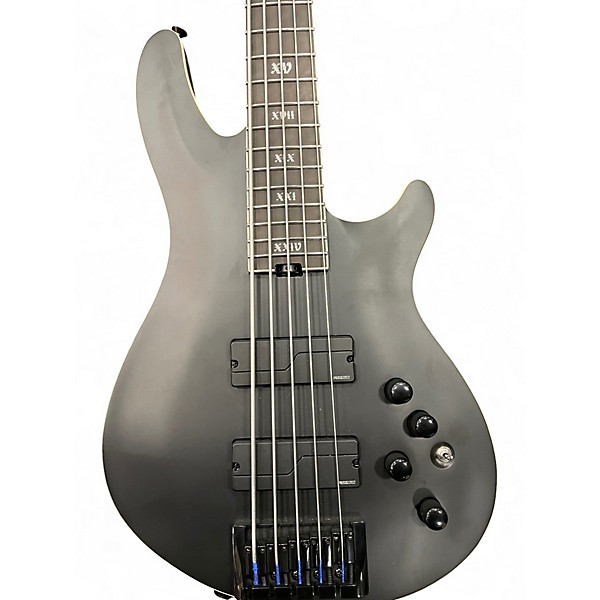 Used 2025 Schecter Guitar Research  SLS Elite-5 Evil Twin 5-String Satin Black Electric Bass Guitar