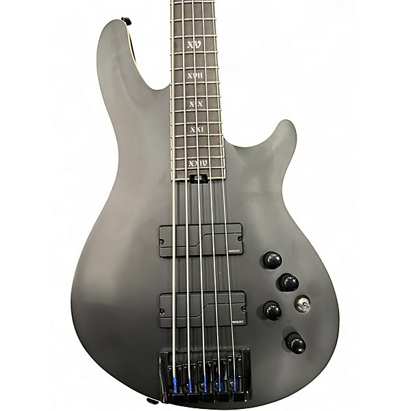 Used 2025 Schecter Guitar Research  SLS Elite-5 Evil Twin 5-String Satin Black Electric Bass Guitar