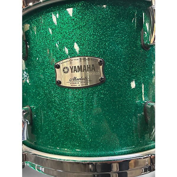 Used Yamaha 3 Piece absolute hybrid Hybrid Maple Sparkle Drum Kit