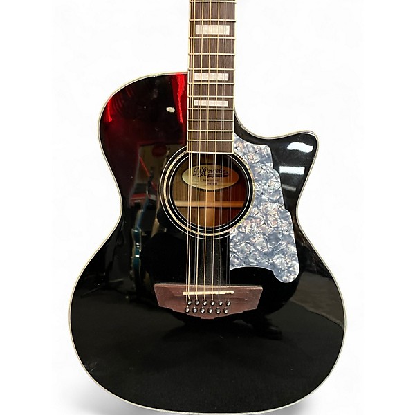 Used D'Angelico DALPG212 Black Acoustic Electric Guitar