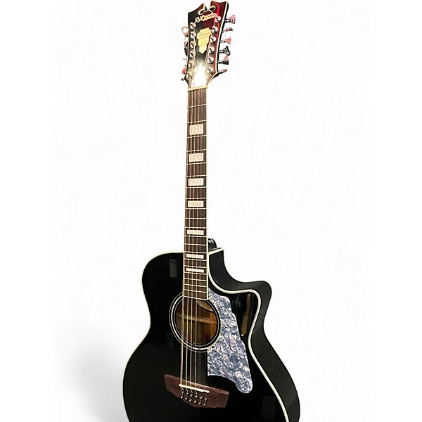 Used D'Angelico DALPG212 Black Acoustic Electric Guitar