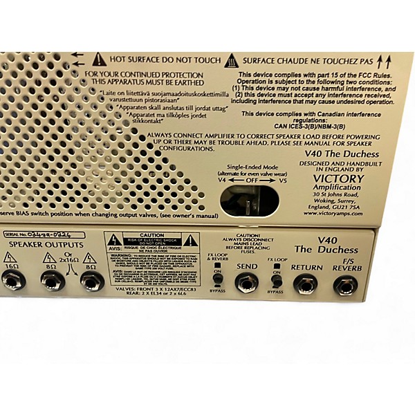 Used Victory DUTCHES V40 Tube Guitar Amp Head