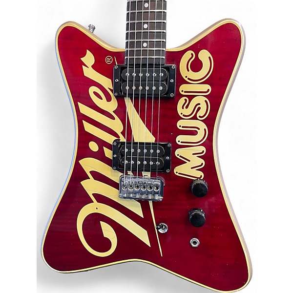 Vintage 1986 Hamer Usa Miller Music Red/Gold Solid Body Electric Guitar