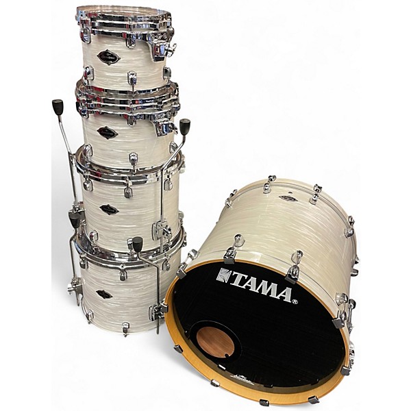 Used TAMA 5 Piece Starclassic Birch Bubinga White Silk Drum Kit