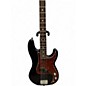 Used Fender Standard Precision Bass 2 TONE BLACK Electric Bass Guitar