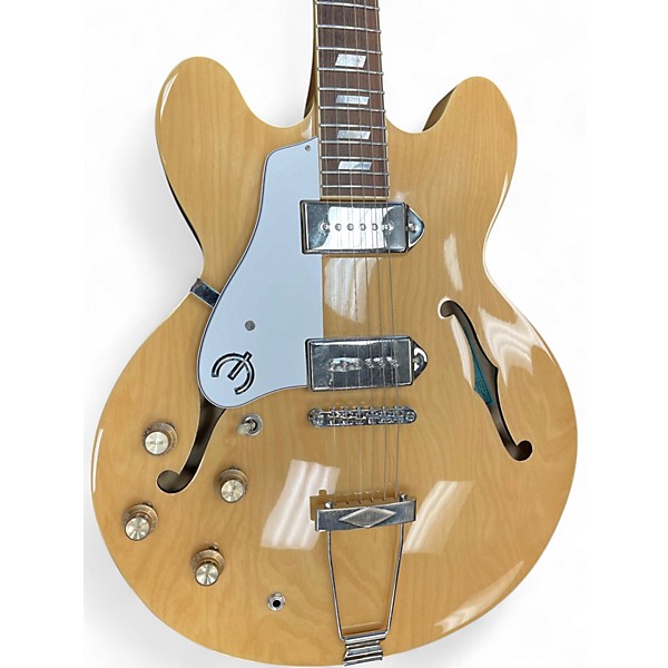 Used Epiphone Casino Left Handed Natural Hollow Body Electric Guitar