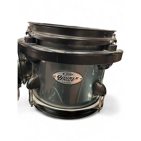 Used PDP by DW 7 Piece DOUBLE DRIVE Turquoise Sparkle Drum Kit