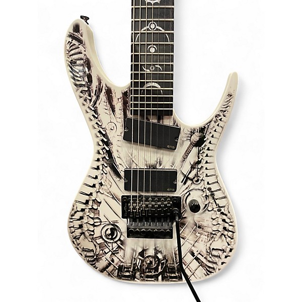 Used Dean RC7 Wraith Rusty Cooley Signature White Solid Body Electric Guitar