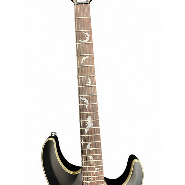 Used 2019 Schecter Guitar Research Damien Platinum Black and Gold Solid Body Electric Guitar