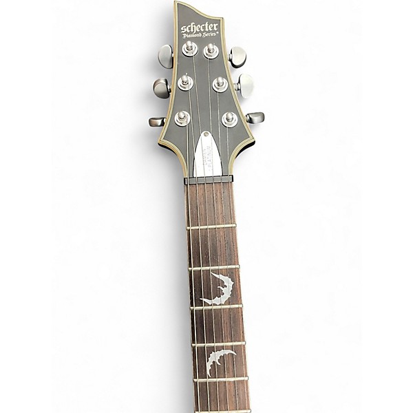 Used 2019 Schecter Guitar Research Damien Platinum Black and Gold Solid Body Electric Guitar