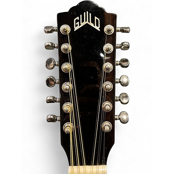 Used Guild F2512-CE Trans Black 12 String Acoustic Electric Guitar