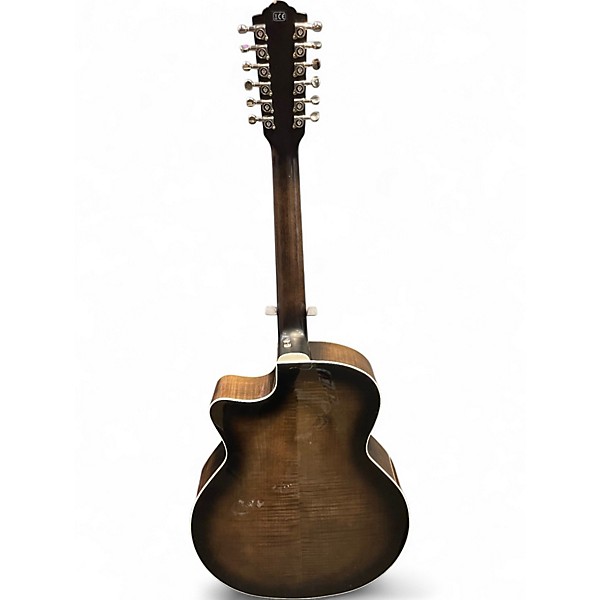 Used Guild F2512-CE Trans Black 12 String Acoustic Electric Guitar