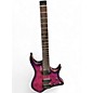 Used Volgoa Headless Guitar Trans Purple Pink Burl Top Solid Body Electric Guitar thumbnail