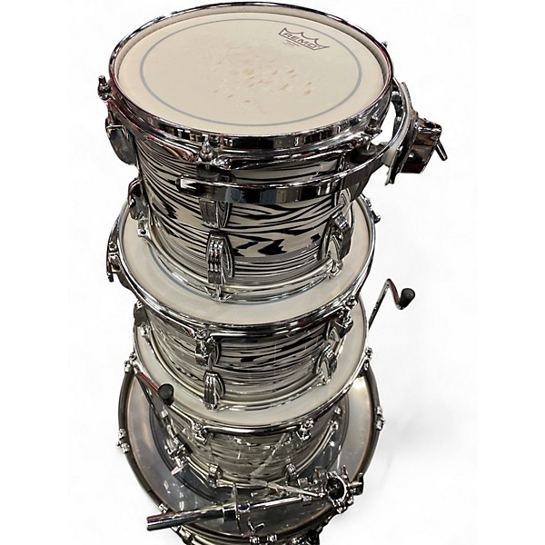 Used Ludwig 4 Piece Classic Maple White Strata Drum Kit