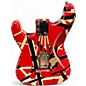 Used EVH Striped Series Frankie Red with Black and White Stripes Solid Body Electric Guitar