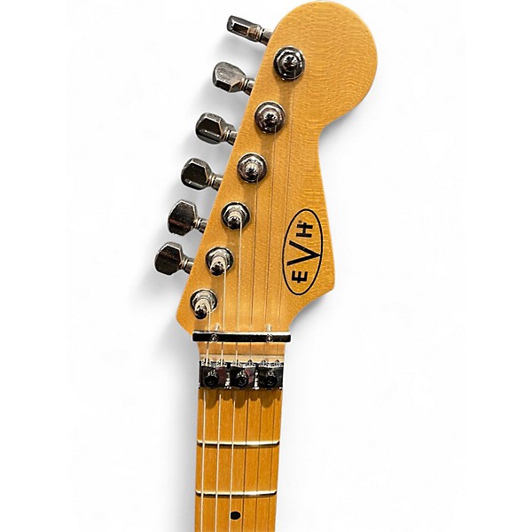 Used EVH Striped Series Frankie White and Black Stripes Solid Body Electric Guitar