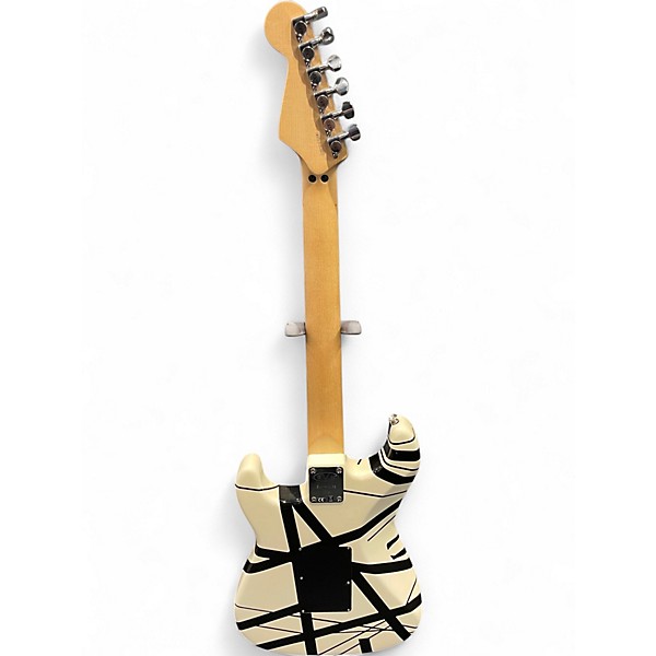 Used EVH Striped Series Frankie White and Black Stripes Solid Body Electric Guitar