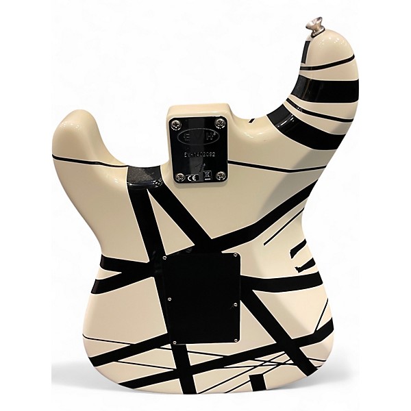 Used EVH Striped Series Frankie White and Black Stripes Solid Body Electric Guitar
