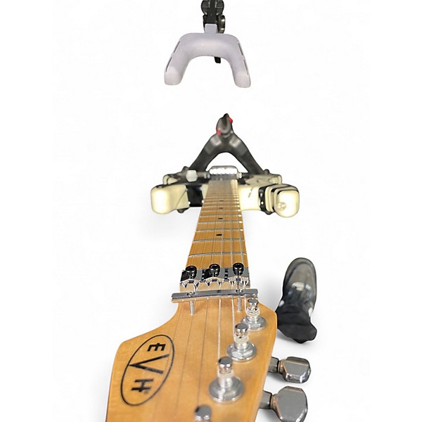 Used EVH Striped Series Frankie White and Black Stripes Solid Body Electric Guitar